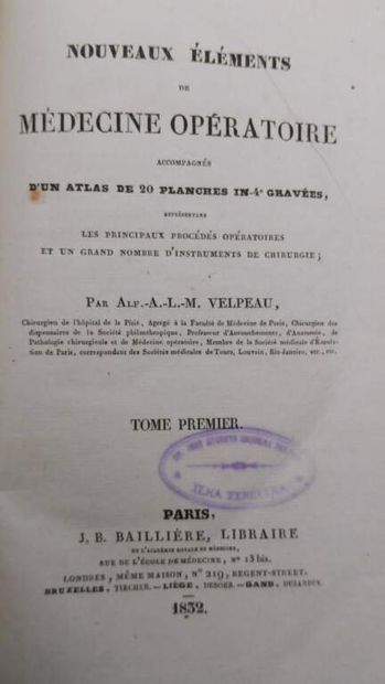 VELPEAU, Alfred. Nouveaux éléments de médecine...