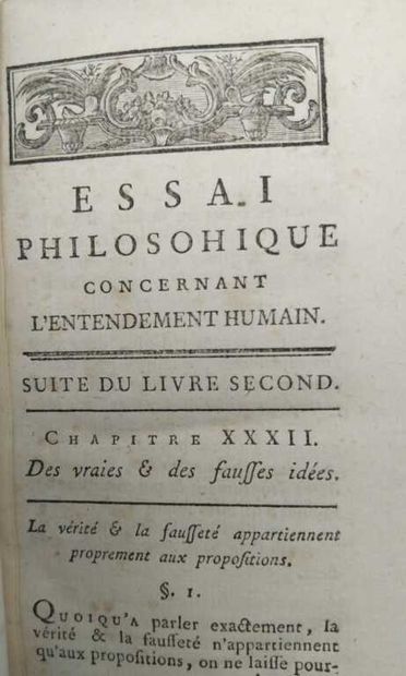 LOCKE, John. Essai philosophique concernant...