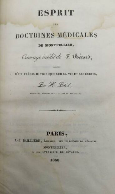 BERARD, Frédéric. Esprit des doctrines médicales...