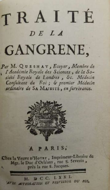 QUESNAY, François. Traité de la gangrene.
Published...