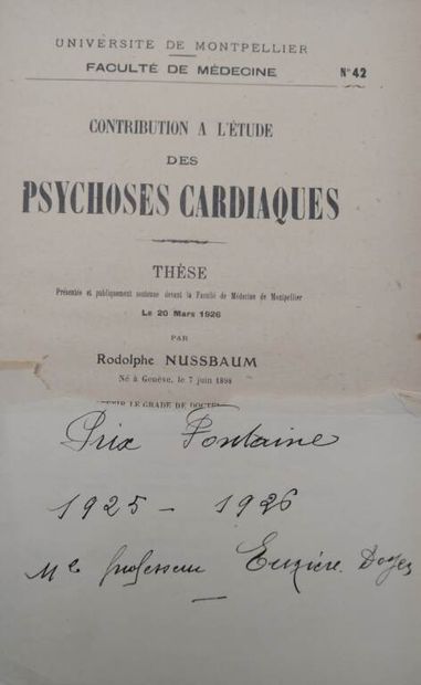 [HANDLE - PSYCHIATRY]. Set of 27 theses including:...