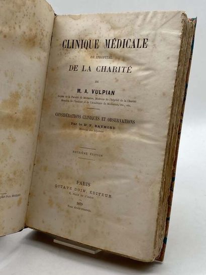 VULPIAN, Alfred. Clinique Médicale de l'hôpital...