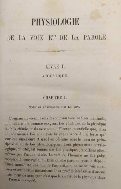 FOURNIE, Edouard. Physiology of voice and...