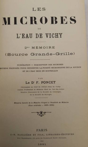 PONCET, François. Les Microbes de l'eau de...