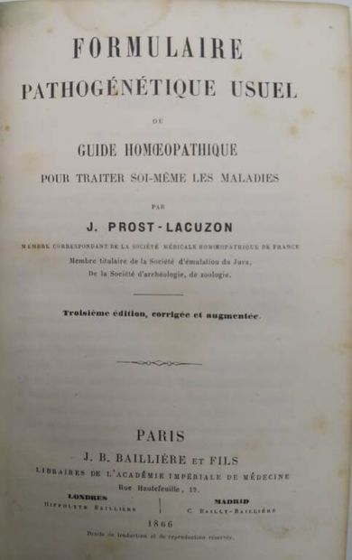 [MANETTE - MEDECINE]. Set of 9 volumes consisting...