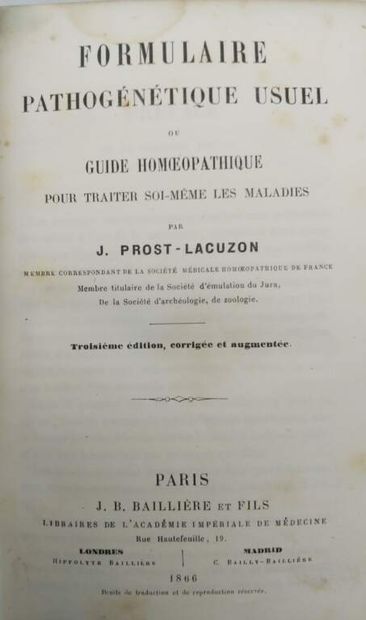 [MANETTE - MEDECINE]. Set of 9 volumes including:...