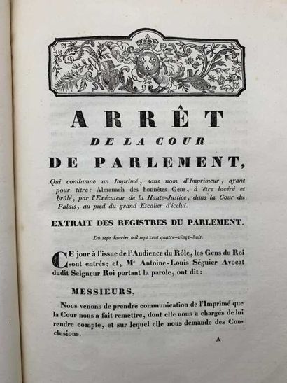MARÉCHAL, Sylvain. Almanach des honnêtes...