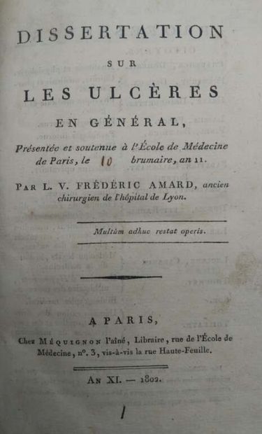 [MANETTE - MEDECINE]. Set of 8 theses collected...