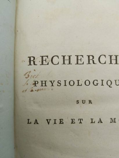 BICHAT, Xavier. Recherches physiologiques...