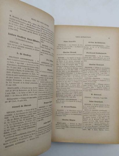 REVUE DES DEUX MONDES. Table générale (1831-1893).
Published...
