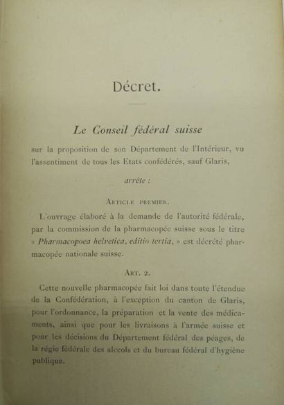 [PHARMACOPEE]. Pharmacopoeia helvetica. Editio...