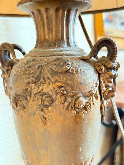 * Pair of lounge lamps in old gilded regulation...