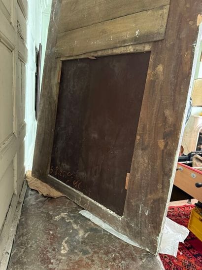 Moulded gilded and grey relacquered wood...