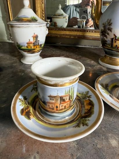 Part of a Paris porcelain coffee service,...