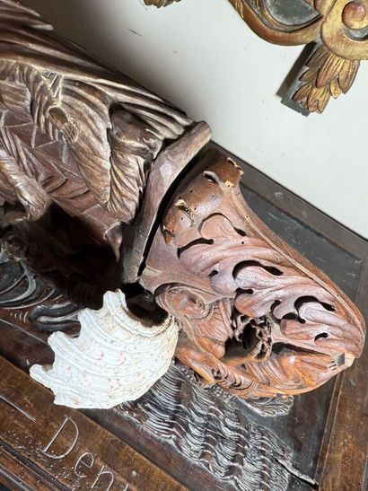 Descent from the Cross in wood carved in...