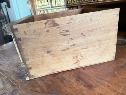 Richly carved walnut and bone bargueño with...
