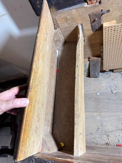 Large chest in natural wood, carved with...