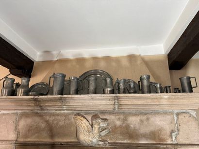 Strong pewter set from the 18th to the 20th...
