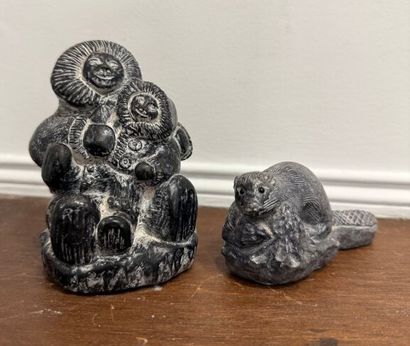 * ART INUIT. Ensemble de deux petites sculptures...