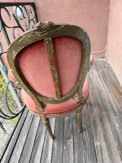 Suite of four cabriolet armchairs in molded...