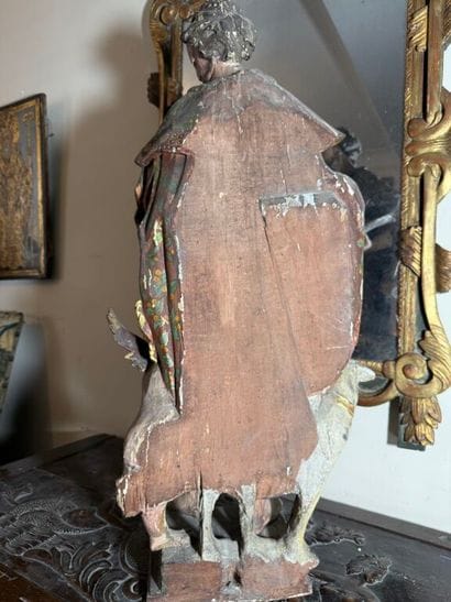Saint Roch in carved, polychromed and gilded...