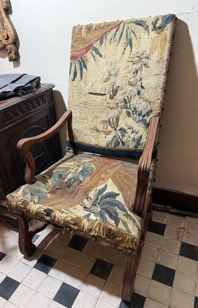Pair of armchairs in molded natural wood,...