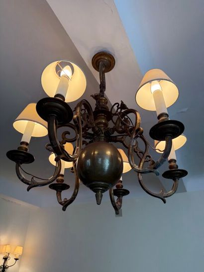 Lustre hollandais à six bras de lumière en...
