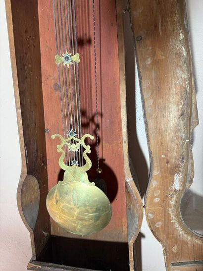 Comtoise in natural wood with polychrome...