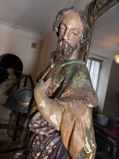 Saint Roch in carved, polychromed and gilded...