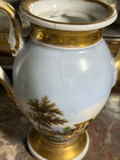Part of a Paris porcelain coffee service,...