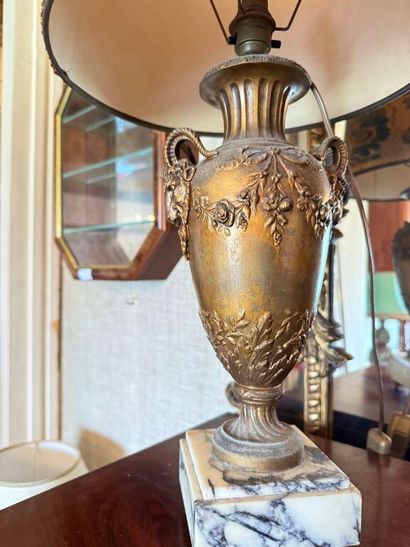 * Pair of lounge lamps in old gilded regulation...