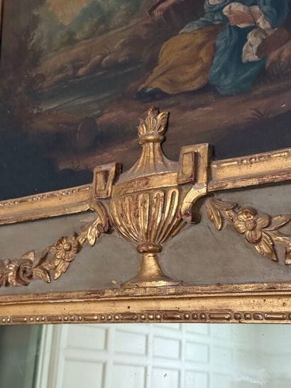 Moulded gilded and grey relacquered wood...