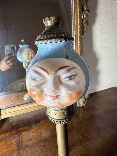 Ancienne lampe photophore double face en...