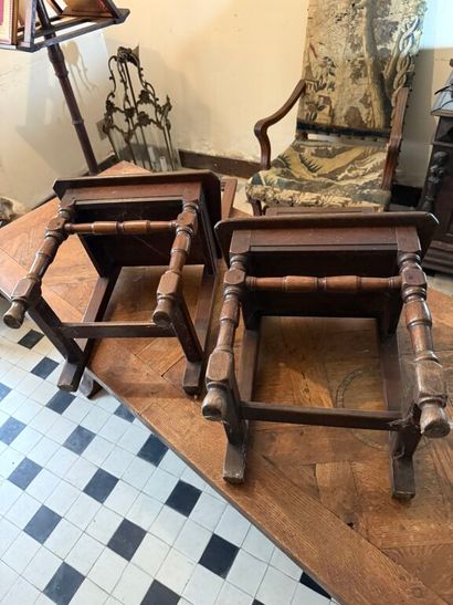 Two pairs of small Lorraine chairs in natural...