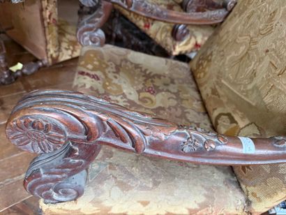 Paire de fauteuils et paire de chaises en...