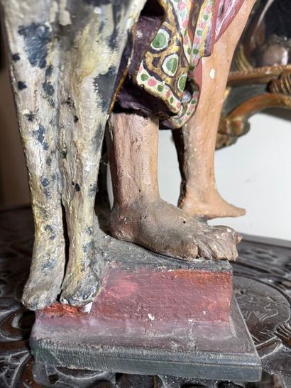 Saint Roch in carved, polychromed and gilded...