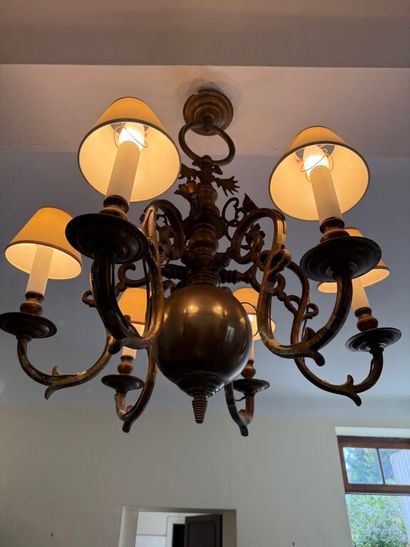 Lustre hollandais à six bras de lumière en...