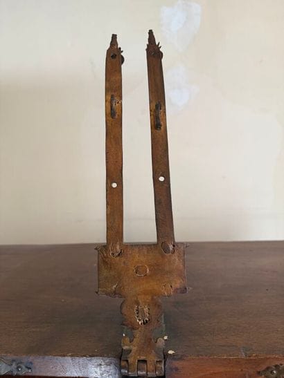 Richly carved walnut and bone bargueño with...