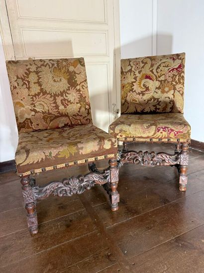 Paire de fauteuils et paire de chaises en...