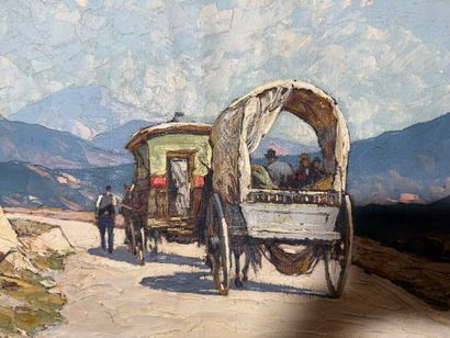Gustave VIDAL (1895-1966). 
Route de montagne...