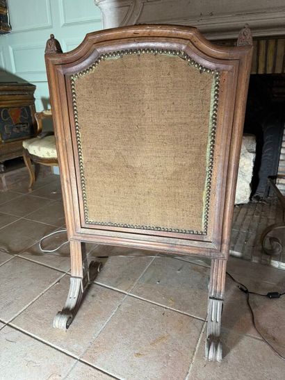 Mantel screen in molded wood carved with...