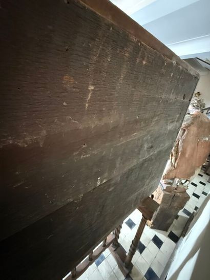 Richly carved walnut and bone bargueño with...