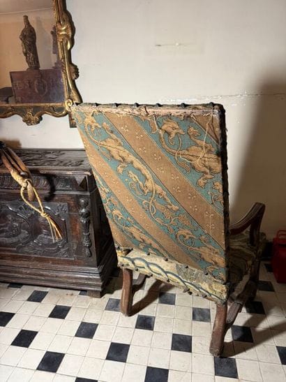 Pair of armchairs in molded natural wood,...