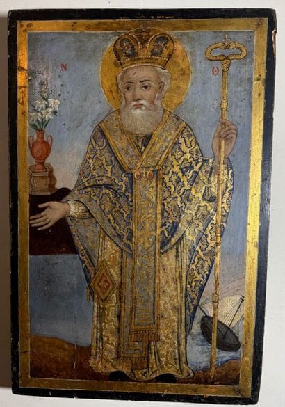 Icon depicting Saint Nicholas, patron saint...