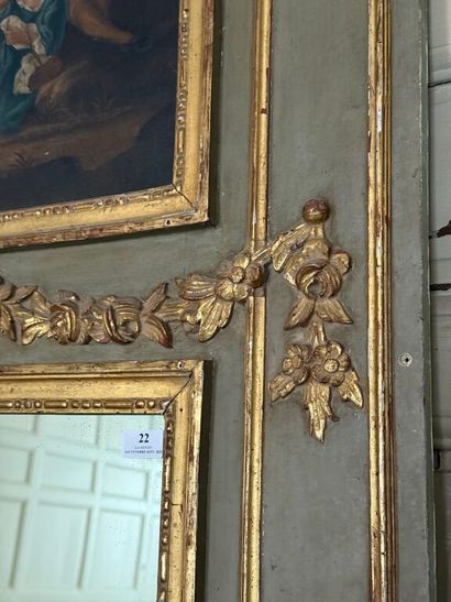 Moulded gilded and grey relacquered wood...