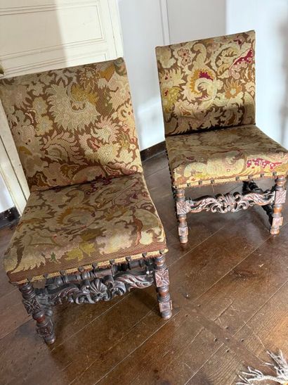 Paire de fauteuils et paire de chaises en...