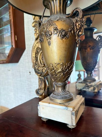 * Pair of lounge lamps in old gilded regulation...