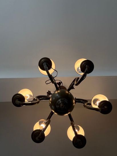 Lustre hollandais à six bras de lumière en...
