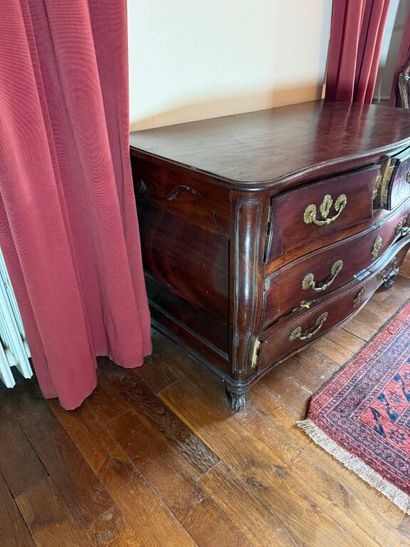 Grave chest in walnut and walnut veneer opening...