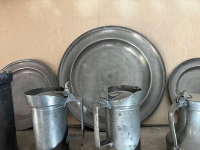Strong pewter set from the 18th to the 20th...